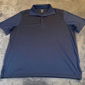 GEORGE Navy Heather Performance Polo Shirt Short Sleeve Golf Casual Mens XL